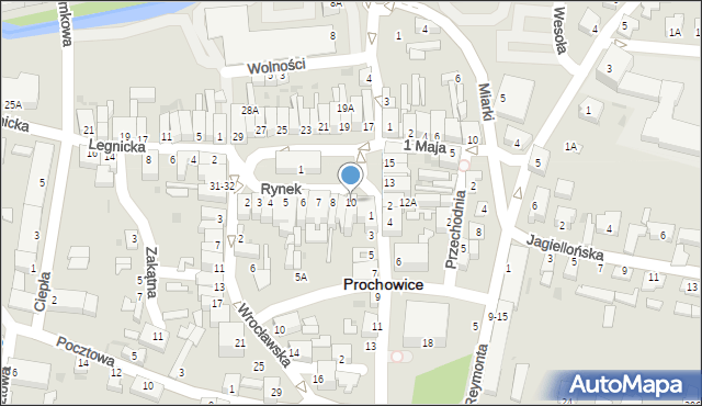 Prochowice, Rynek, 10, mapa Prochowice