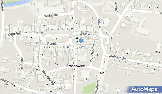 Prochowice, Rynek, 12A, mapa Prochowice