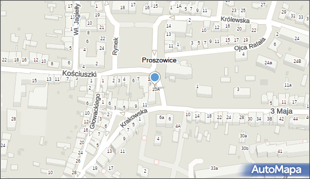 Proszowice, Rynek, 10A, mapa Proszowice