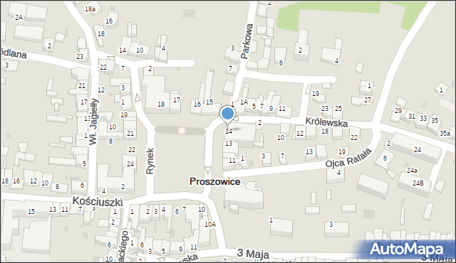 Proszowice, Rynek, 14, mapa Proszowice