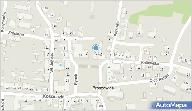 Proszowice, Rynek, 16, mapa Proszowice