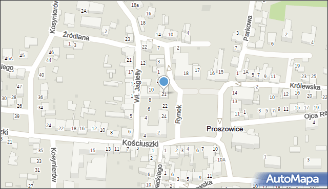 Proszowice, Rynek, 21, mapa Proszowice