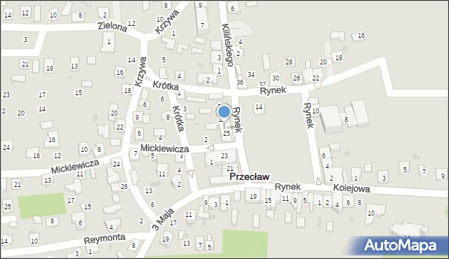 Przecław, Rynek, 27, mapa Przecław