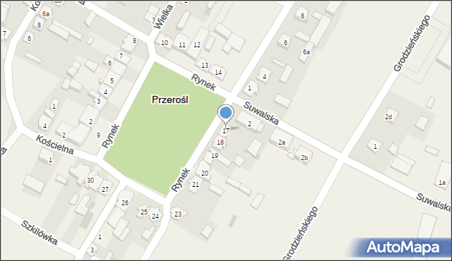 Przerośl, Rynek, 17, mapa Przerośl