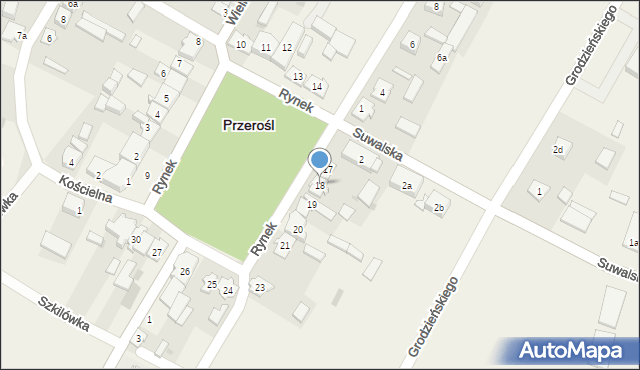 Przerośl, Rynek, 18, mapa Przerośl