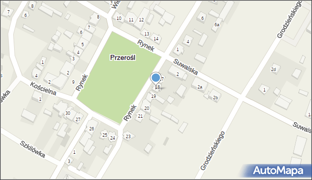 Przerośl, Rynek, 18a, mapa Przerośl