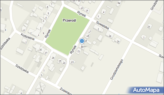 Przerośl, Rynek, 20, mapa Przerośl