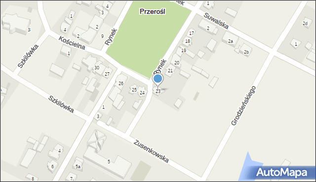 Przerośl, Rynek, 23, mapa Przerośl