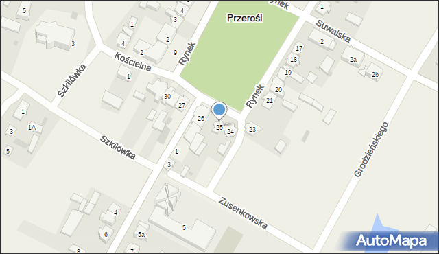 Przerośl, Rynek, 25, mapa Przerośl