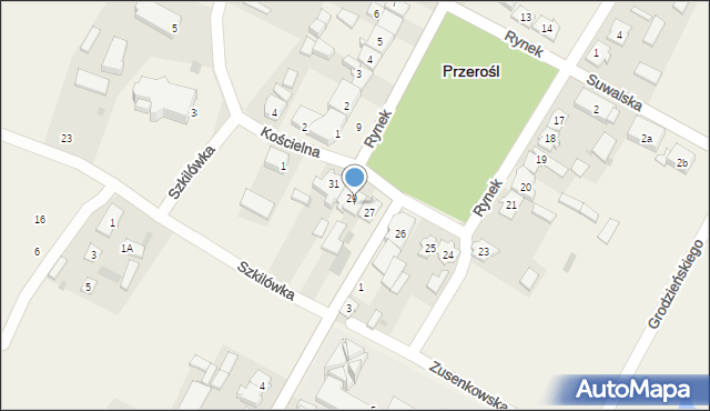 Przerośl, Rynek, 28, mapa Przerośl