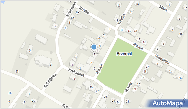 Przerośl, Rynek, 3, mapa Przerośl