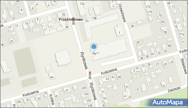 Przeźmierowo, Rynkowa, 75c, mapa Przeźmierowo