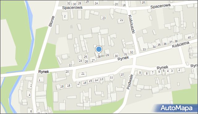 Przybyszew, Rynek, 28, mapa Przybyszew