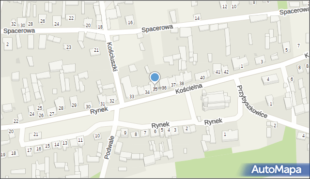 Przybyszew, Rynek, 35, mapa Przybyszew
