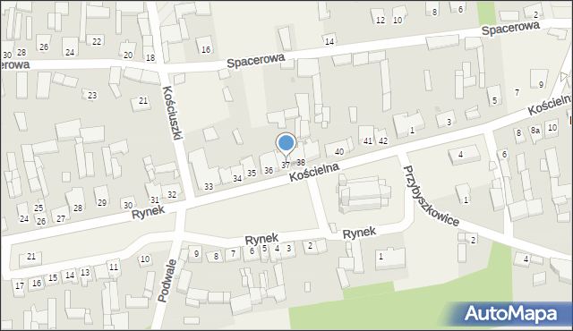 Przybyszew, Rynek, 37, mapa Przybyszew