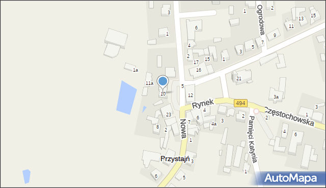 Przystajń, Rynek, 10, mapa Przystajń