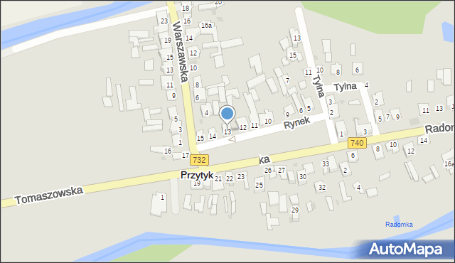 Przytyk, Rynek, 13, mapa Przytyk