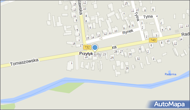 Przytyk, Rynek, 21, mapa Przytyk