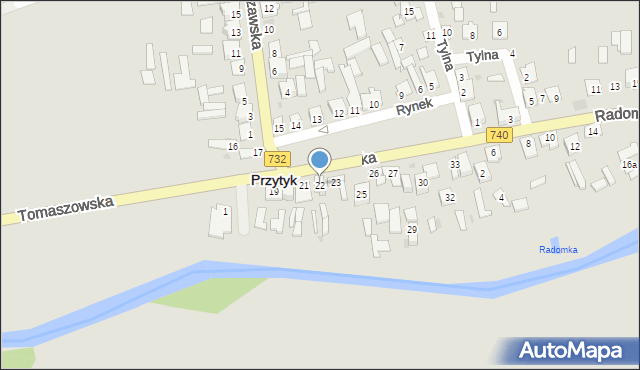 Przytyk, Rynek, 22, mapa Przytyk