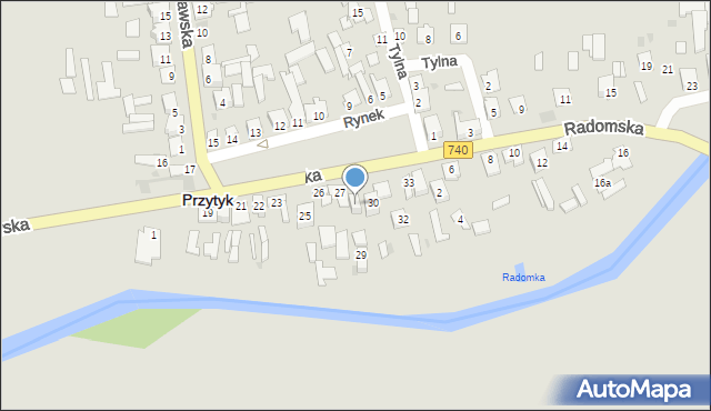 Przytyk, Rynek, 28, mapa Przytyk