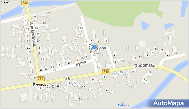 Przytyk, Rynek, 3, mapa Przytyk