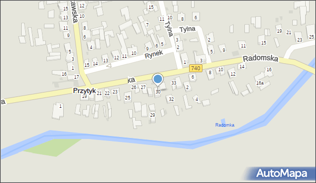 Przytyk, Rynek, 30, mapa Przytyk