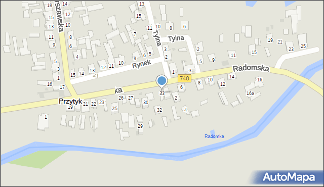 Przytyk, Rynek, 33, mapa Przytyk