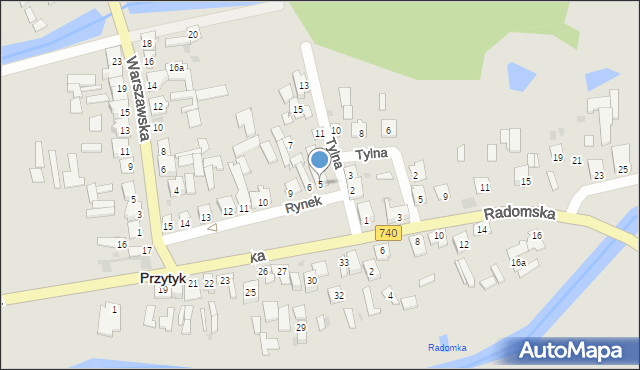 Przytyk, Rynek, 5, mapa Przytyk