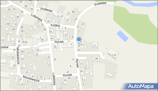 Puchaczów, Rynek, 13, mapa Puchaczów