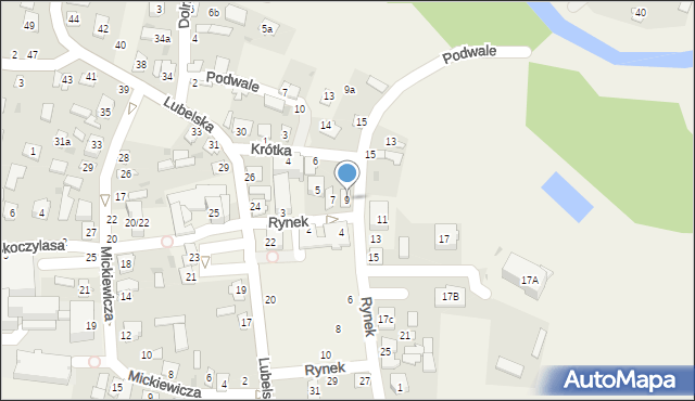 Puchaczów, Rynek, 9, mapa Puchaczów