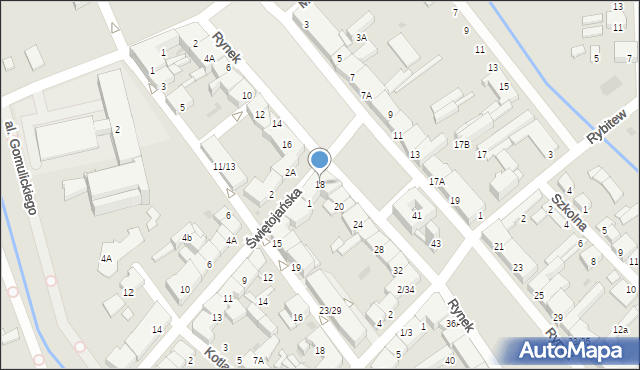 Pułtusk, Rynek, 18, mapa Pułtusk