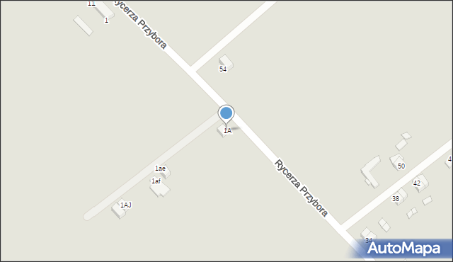 Pyrzyce, Rycerza Przybora, 1A, mapa Pyrzyce