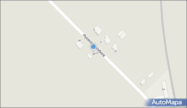 Pyrzyce, Rycerza Przybora, 1d, mapa Pyrzyce