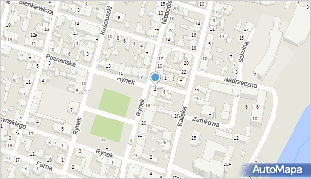 Pyzdry, Rynek, 17, mapa Pyzdry