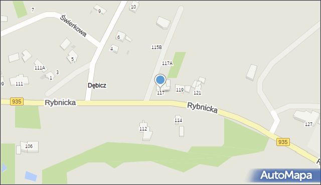 Racibórz, Rybnicka, 117, mapa Racibórz