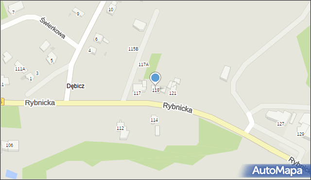 Racibórz, Rybnicka, 119, mapa Racibórz