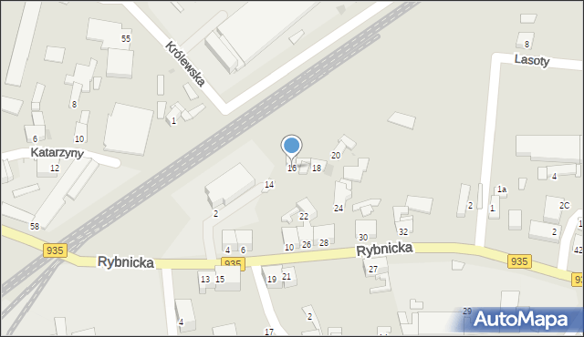 Racibórz, Rybnicka, 16, mapa Racibórz