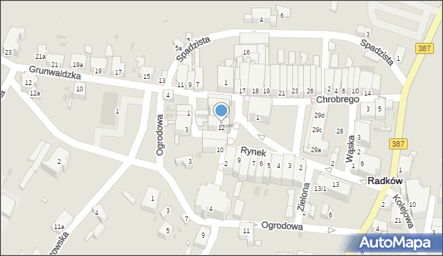 Radków, Rynek, 12, mapa Radków