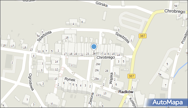 Radków, Rynek, 26, mapa Radków