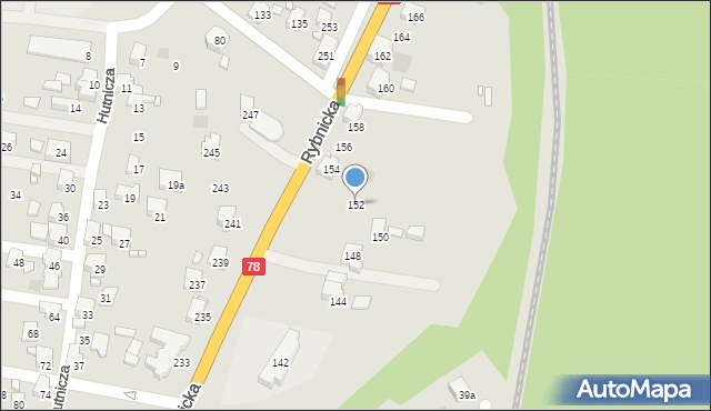 Radlin, Rybnicka, 152, mapa Radlin