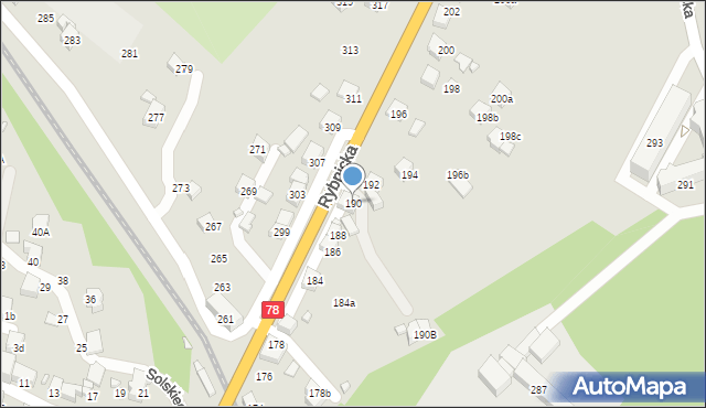 Radlin, Rybnicka, 190, mapa Radlin