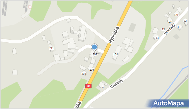 Radlin, Rybnicka, 209, mapa Radlin