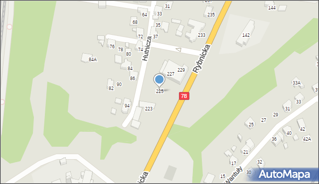 Radlin, Rybnicka, 225, mapa Radlin