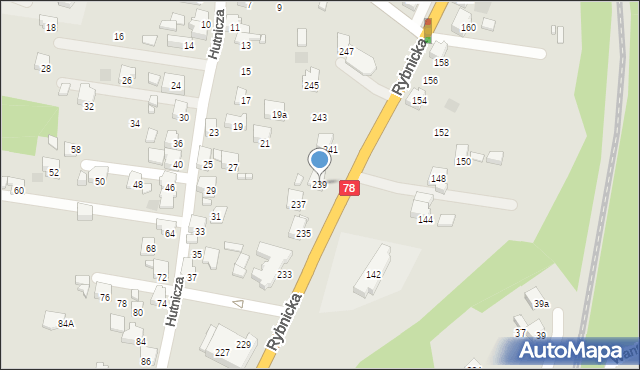 Radlin, Rybnicka, 239, mapa Radlin