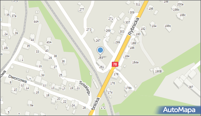 Radlin, Rybnicka, 263, mapa Radlin