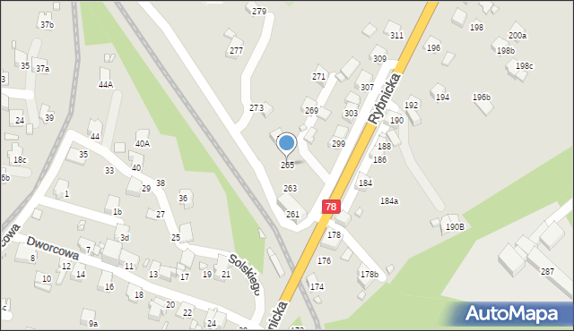 Radlin, Rybnicka, 265, mapa Radlin