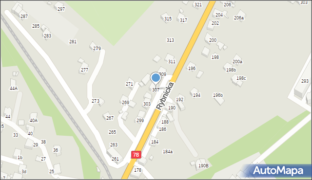 Radlin, Rybnicka, 307, mapa Radlin