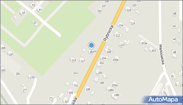 Radlin, Rybnicka, 321, mapa Radlin