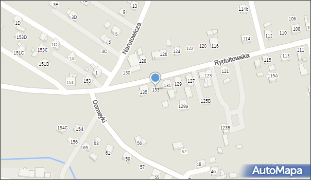 Radlin, Rydułtowska, 133, mapa Radlin
