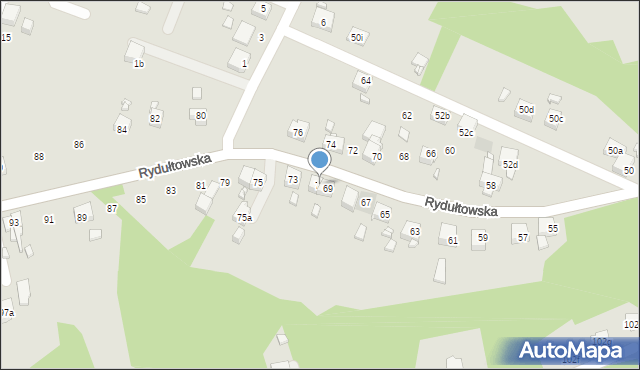 Radlin, Rydułtowska, 71, mapa Radlin